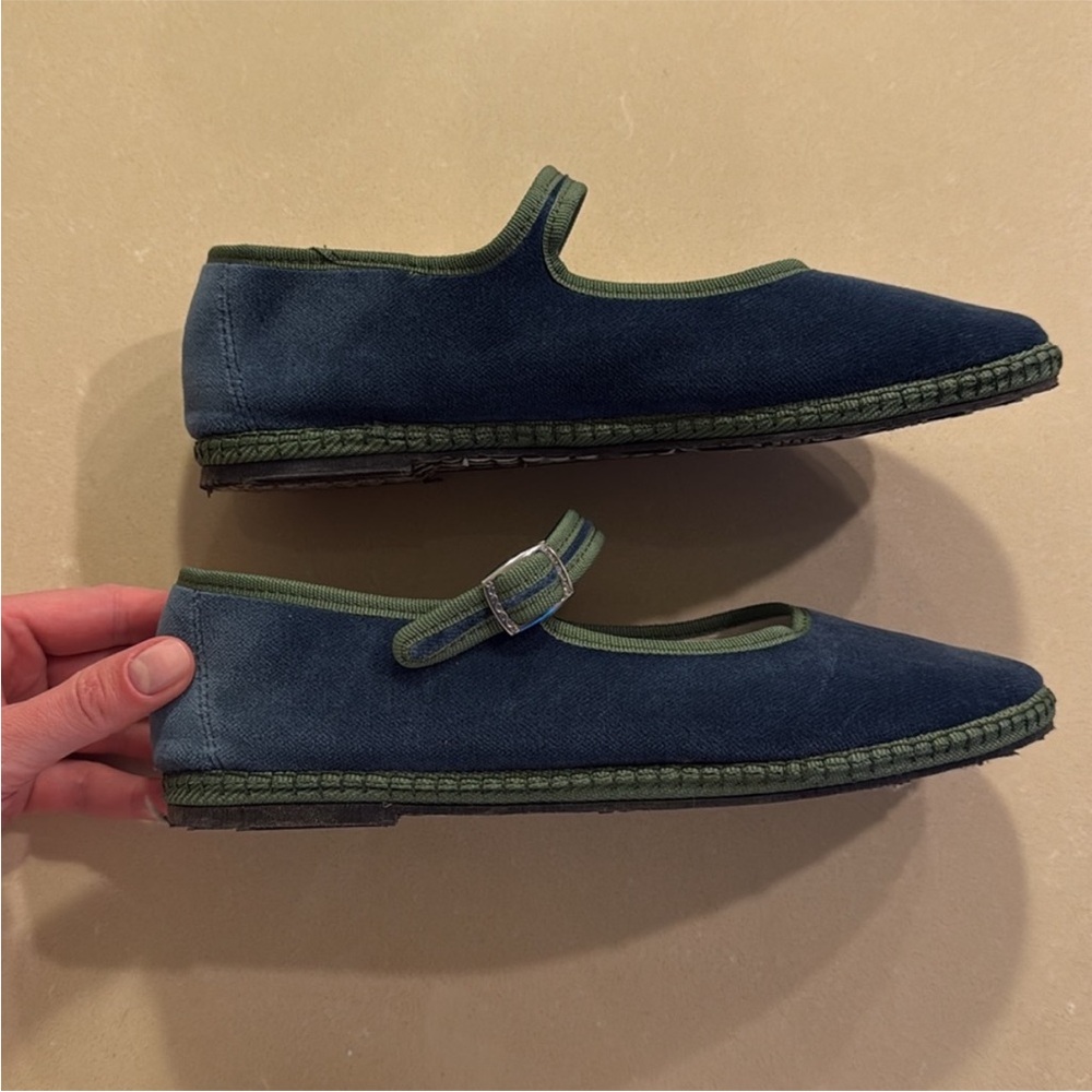 CAYUMAS women's velvet mary jane shoes in dusty blue - Picture 5 of 8